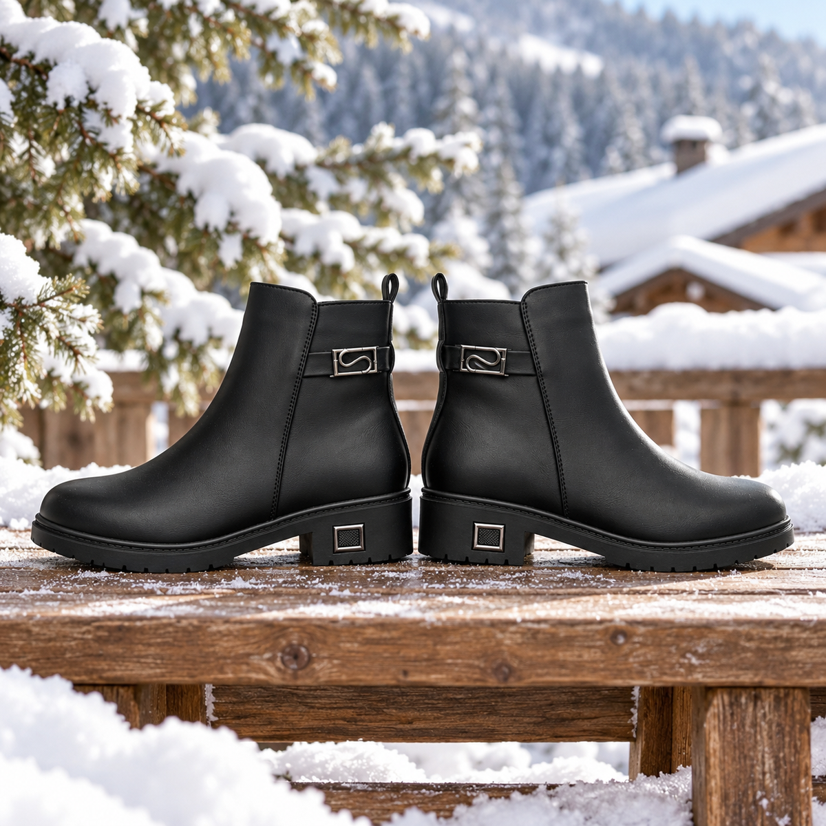 Botki Damskie (36-41) 12Par 2911-1 BLACK