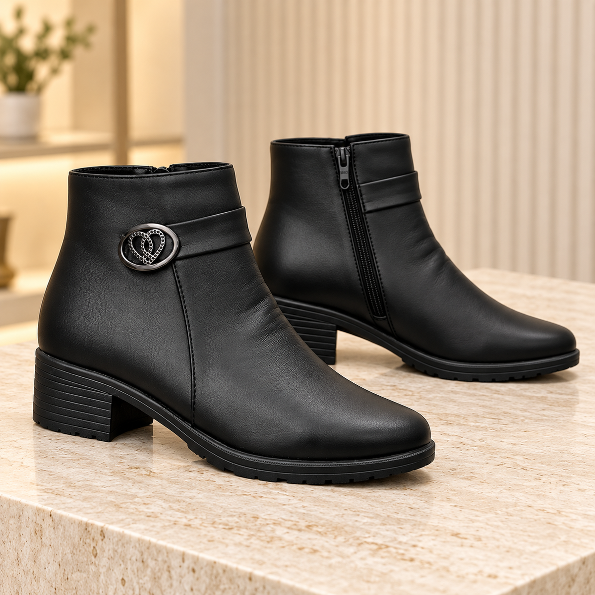 Botki Damskie (37-42) 12Par D91-1 BLACK