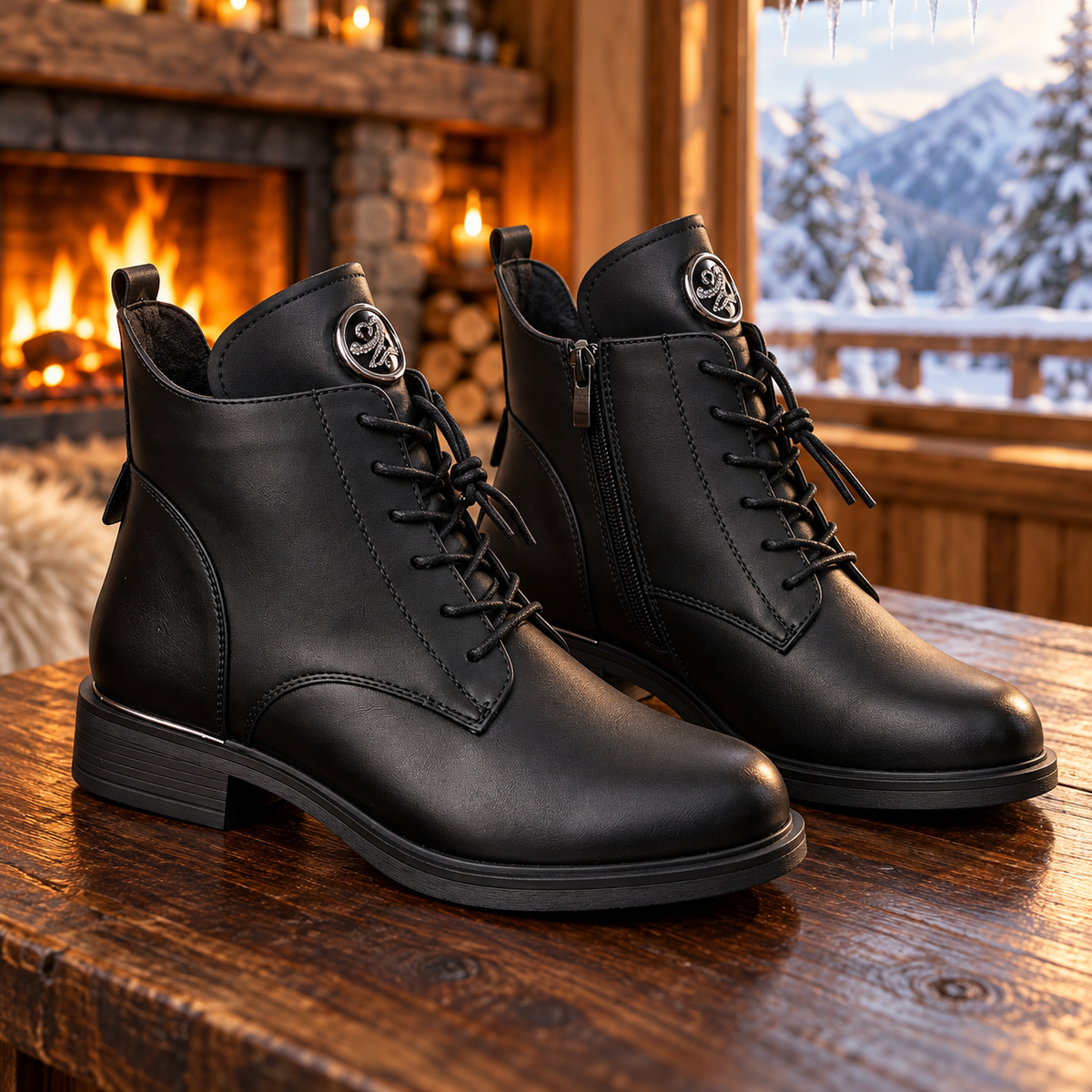 Botki Damskie (36-41) 12Par 2874-1 BLACK