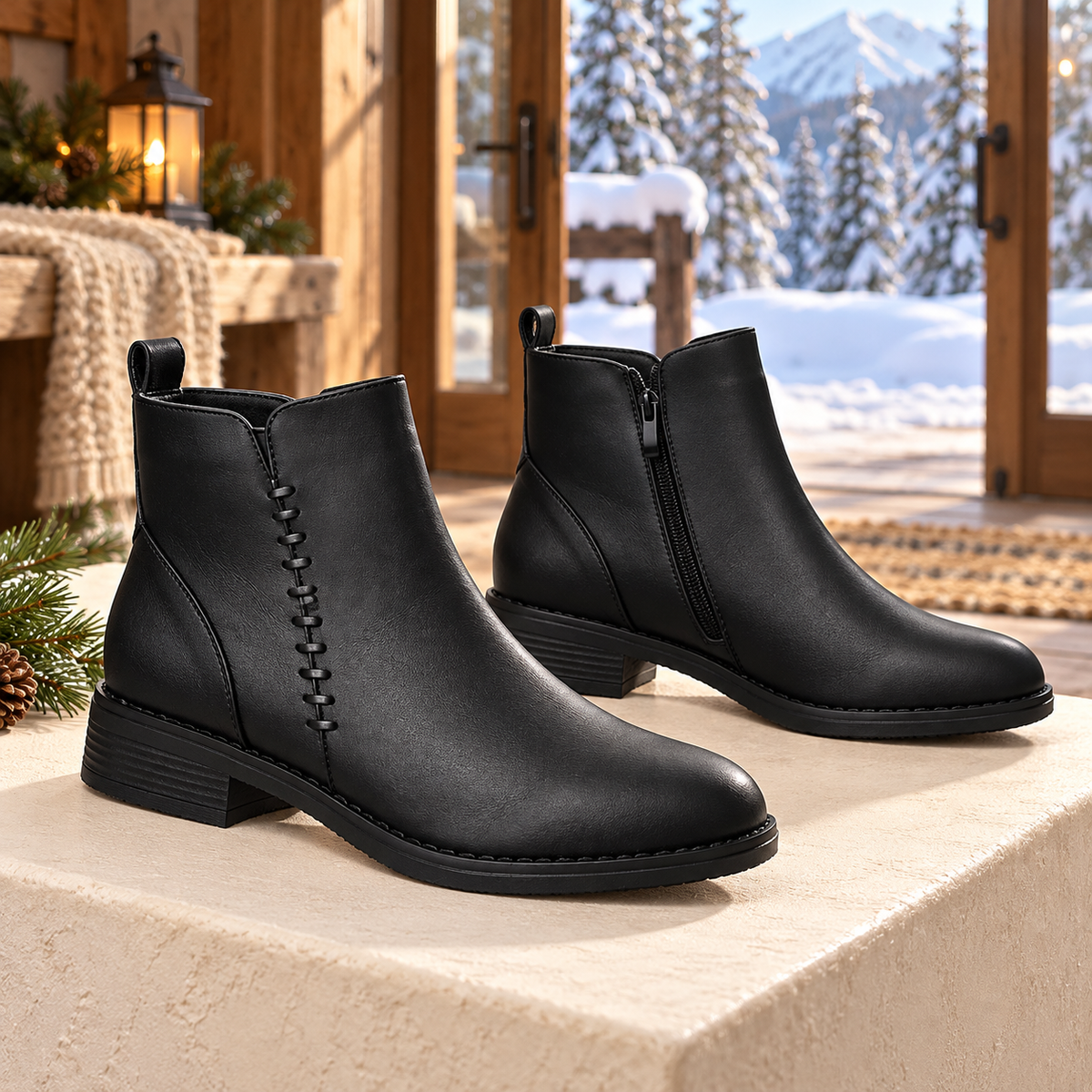 Botki damskie (36-41, 12par) 6788-9 BLACK