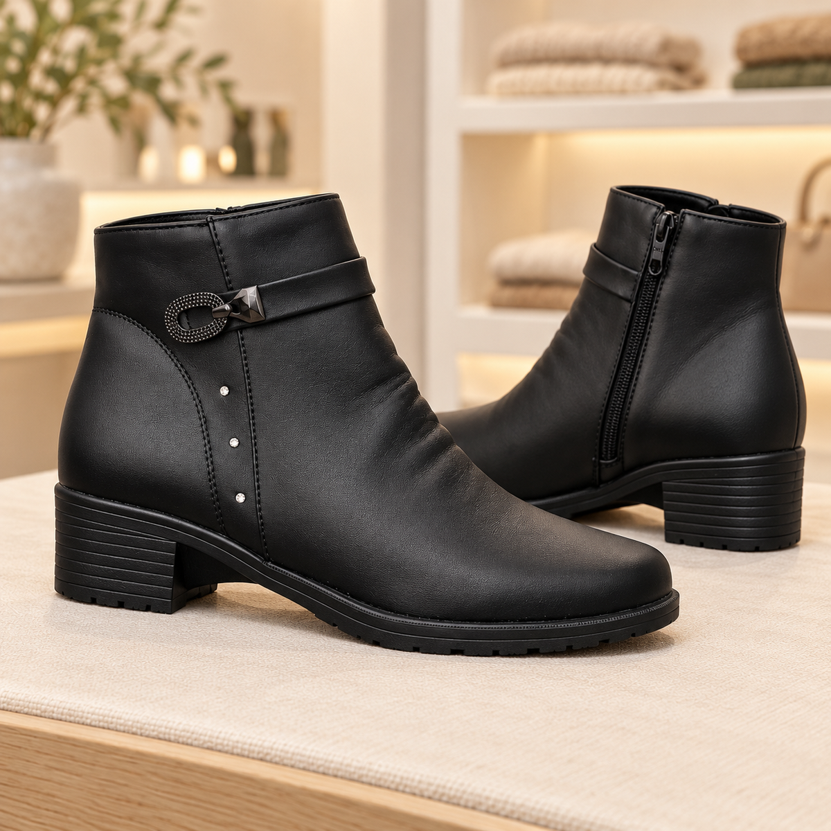 Botki Damskie (37-42) 12Par D92-1 BLACK