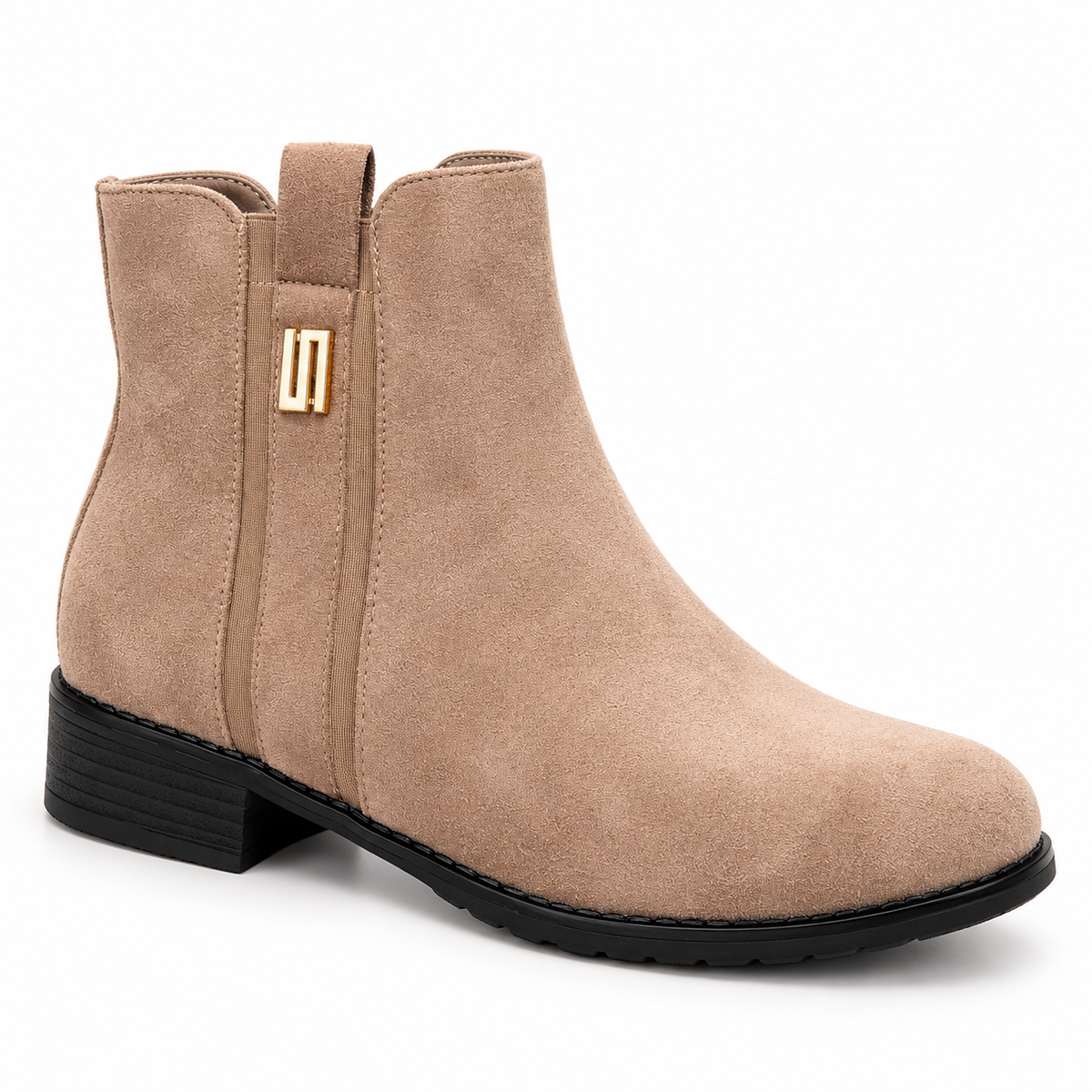 Botki na płaskim (36-41, 12par) H2178C KHAKI