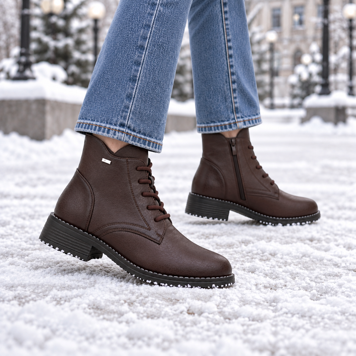 Botki Damskie (36-41) 12Par 6777-2 BROWN