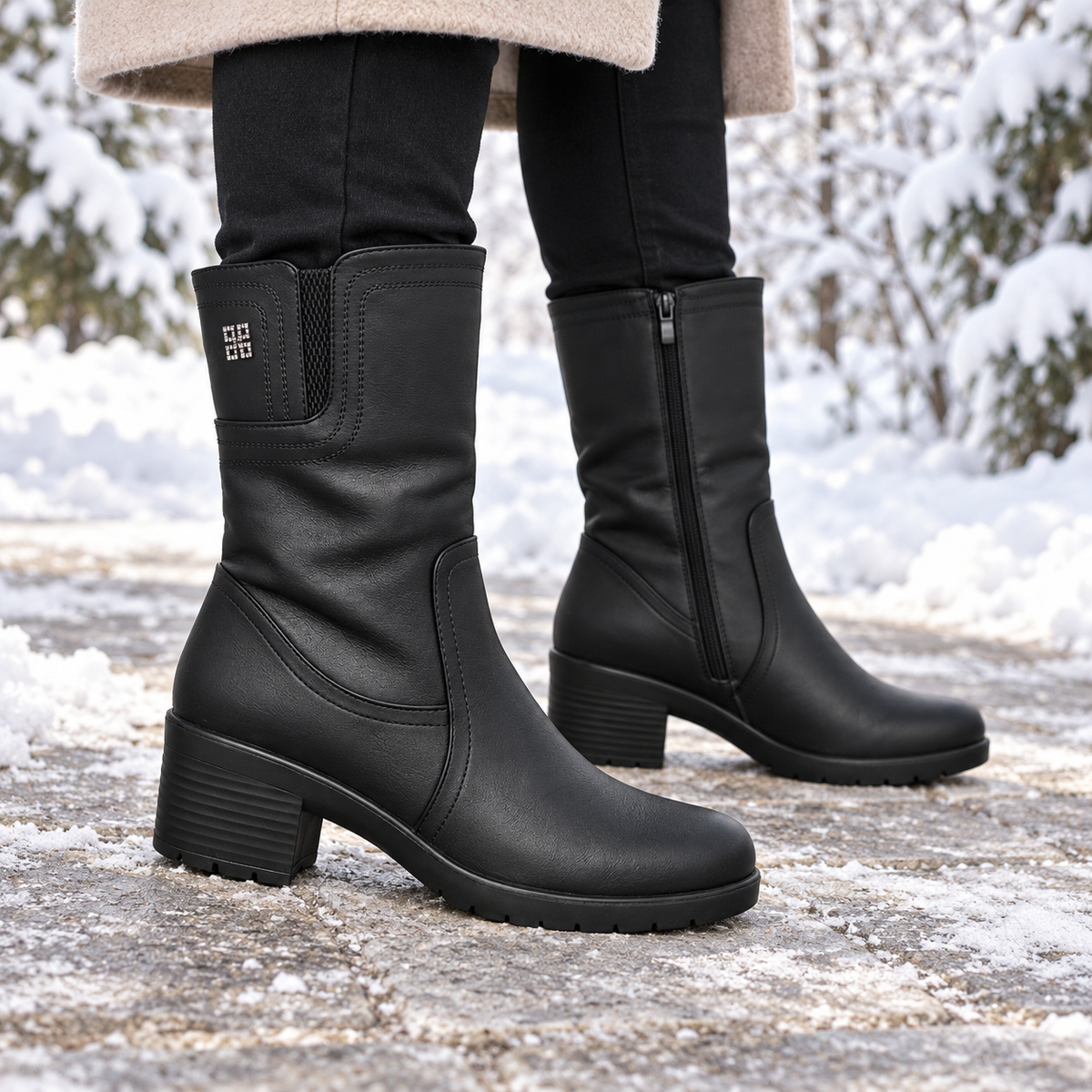 Botki Damskie (36-42) 12Par 7109-21 BLACK