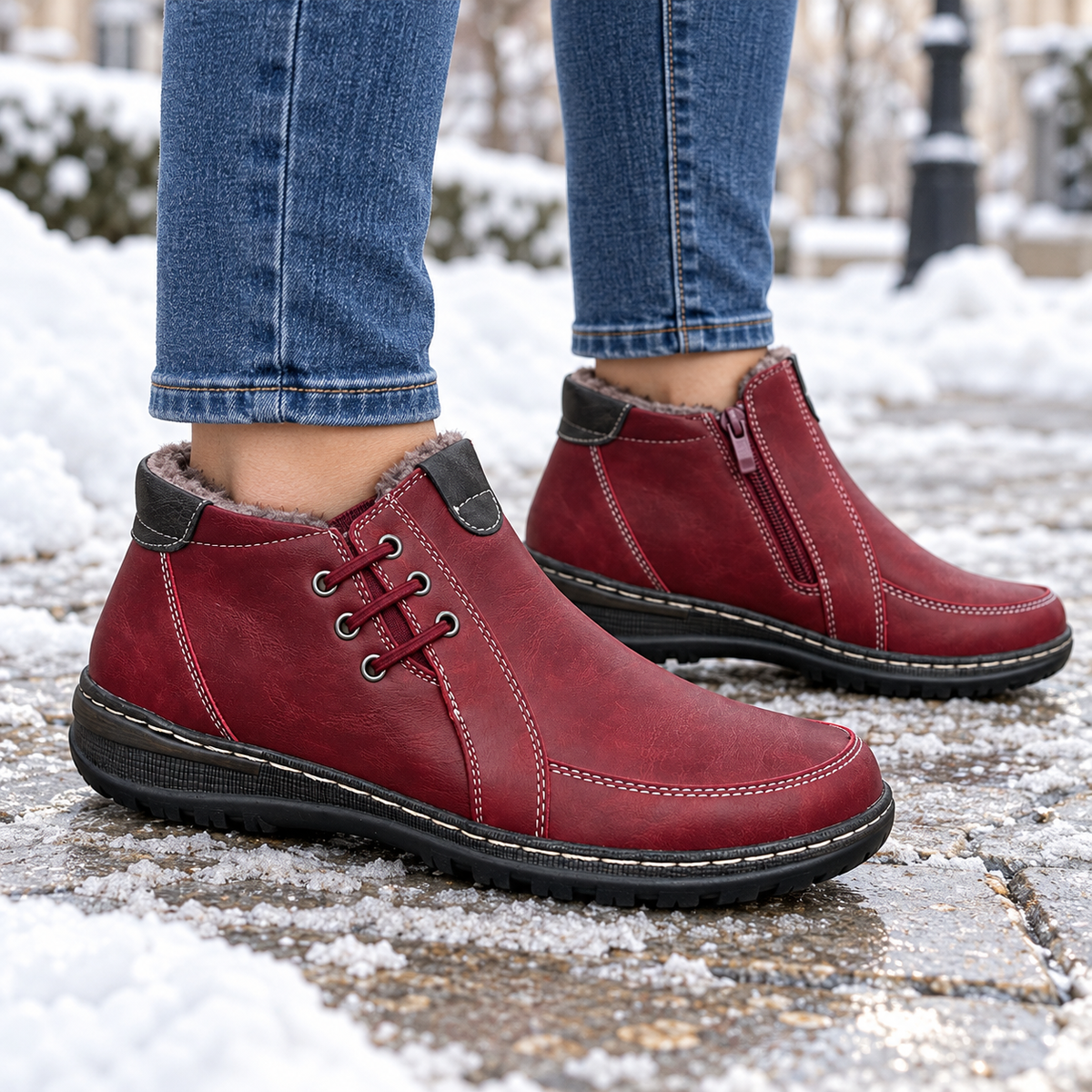 Botki damskie (36-41) 12par 9667-4 RED