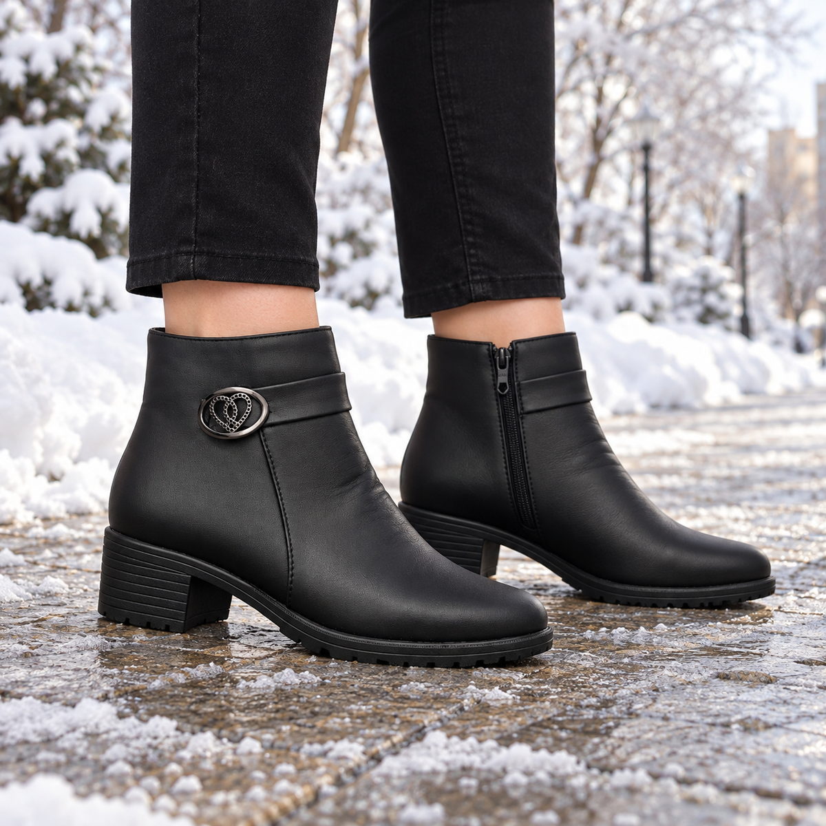 Botki Damskie (37-42) 12Par D91-1 BLACK