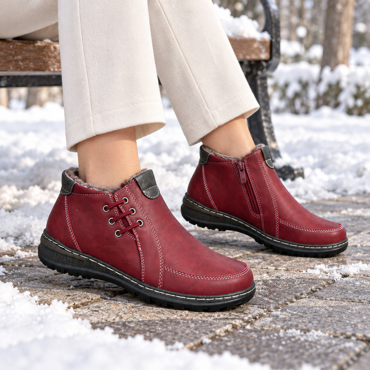 Botki damskie (36-41) 12par 9667-4 RED