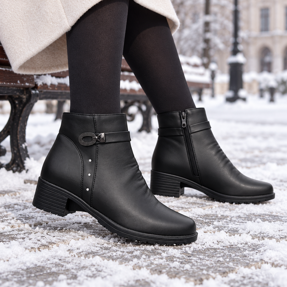Botki Damskie (37-42) 12Par D92-1 BLACK