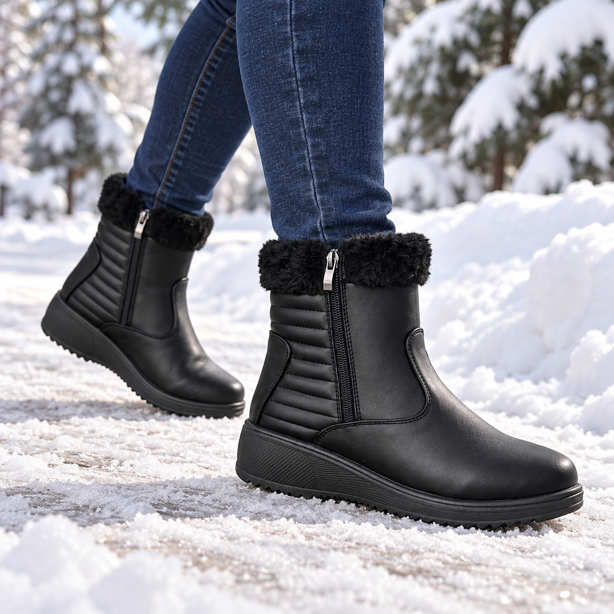 Botki Damskie (36-42) 12Par 26300 BLACK