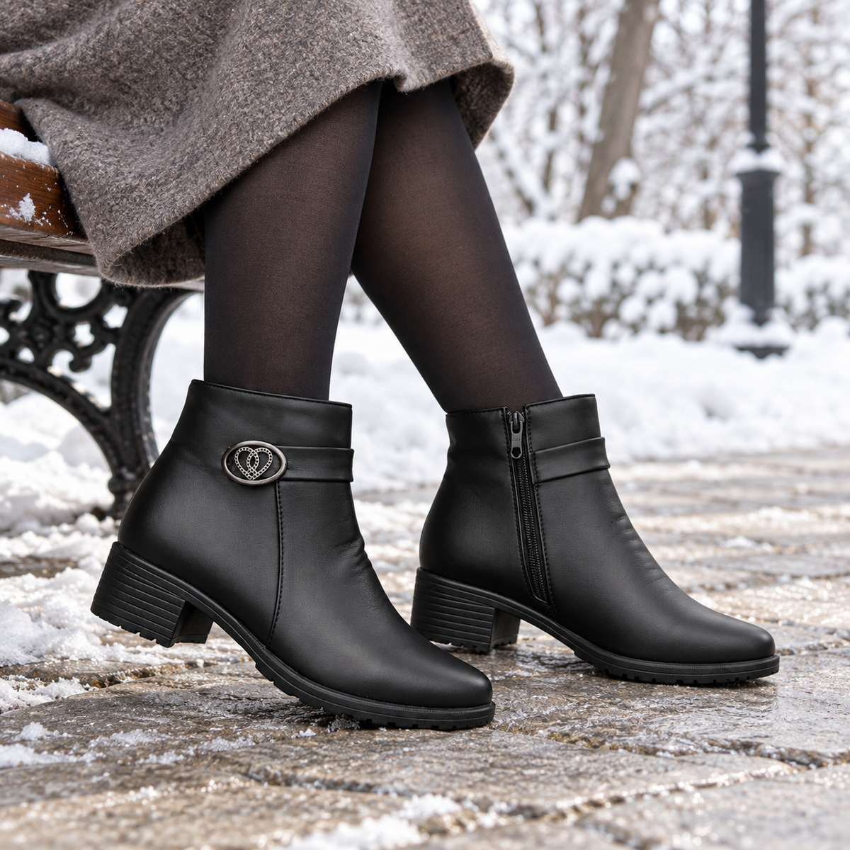 Botki Damskie (37-42) 12Par D91-1 BLACK