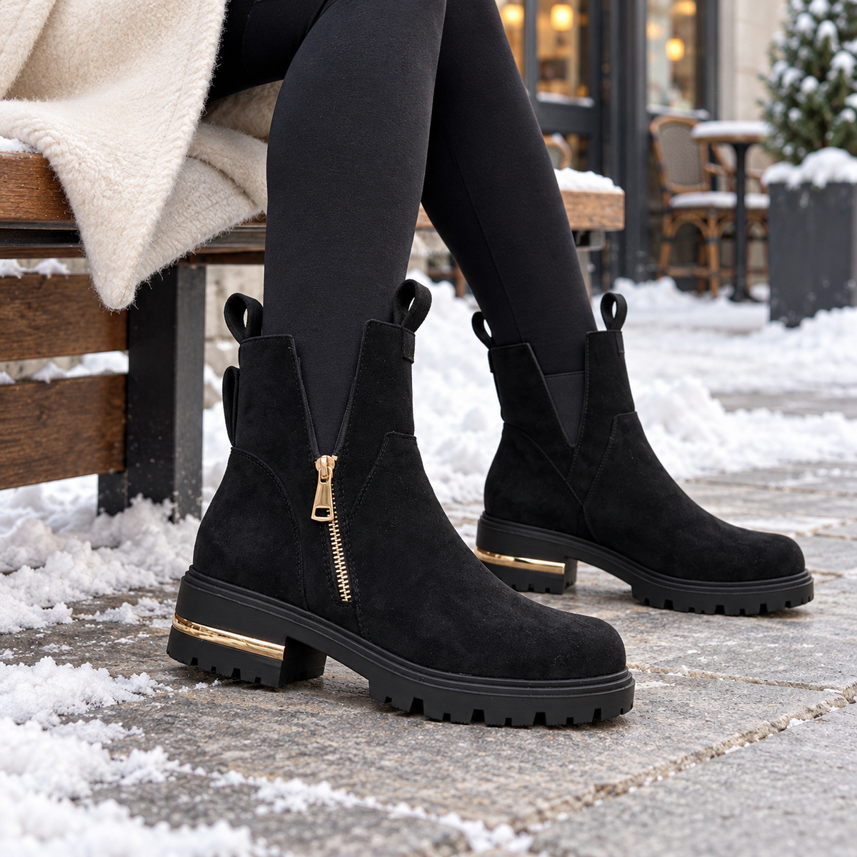 Botki damskie (36-41, 12par) H2412A BLACK