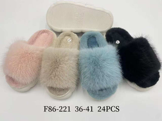 Kapcie Damskie F86-221 (36-41,24p) Mix kolorów