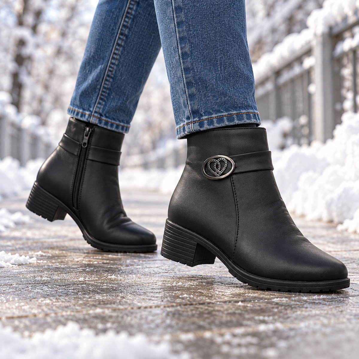 Botki Damskie (37-42) 12Par D91-1 BLACK