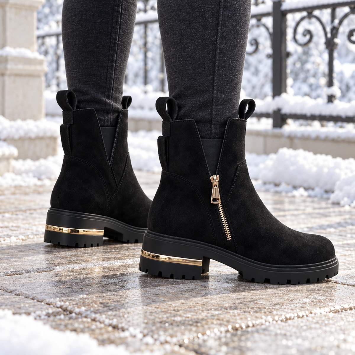 Botki damskie (36-41, 12par) H2412A BLACK