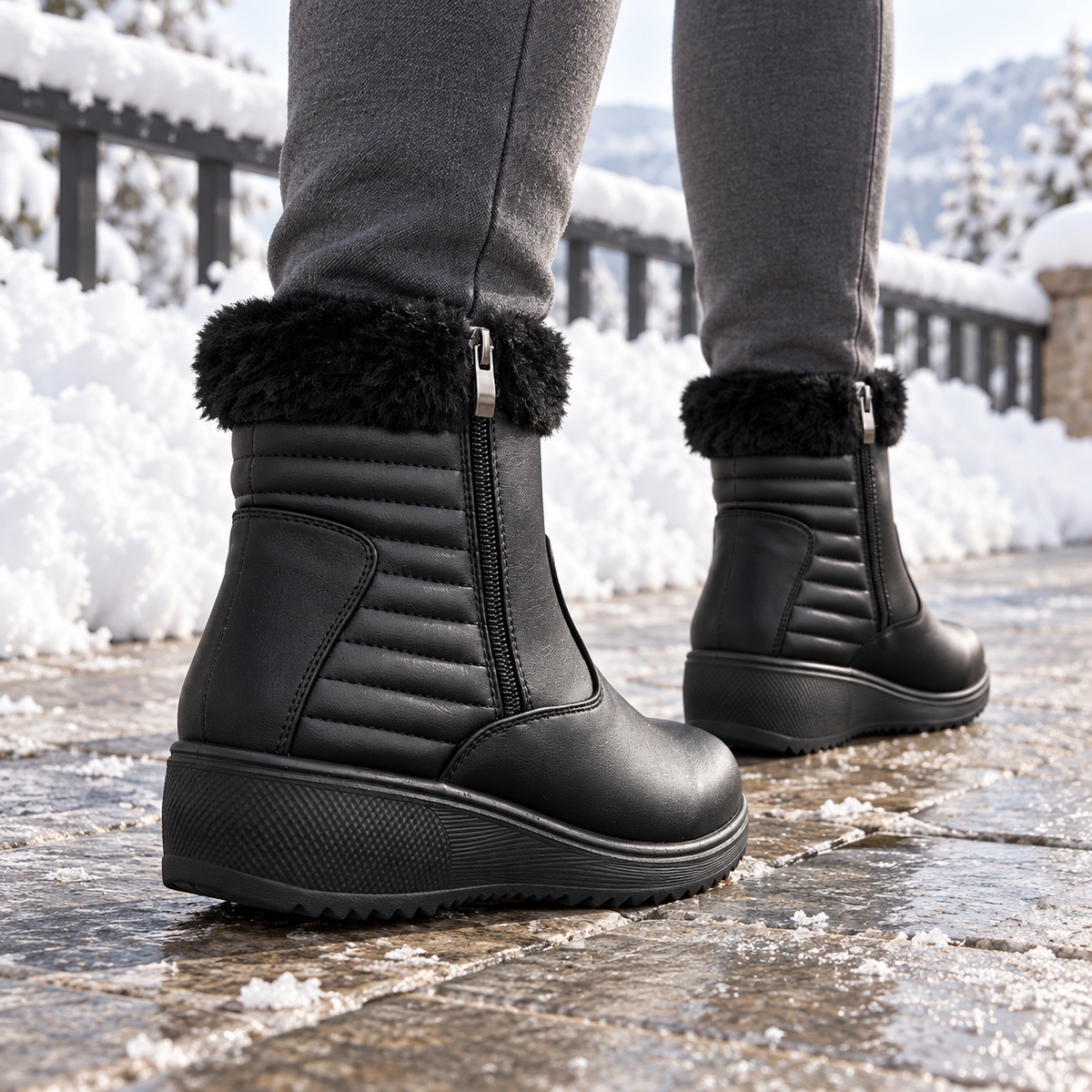 Botki Damskie (36-42) 12Par 26300 BLACK