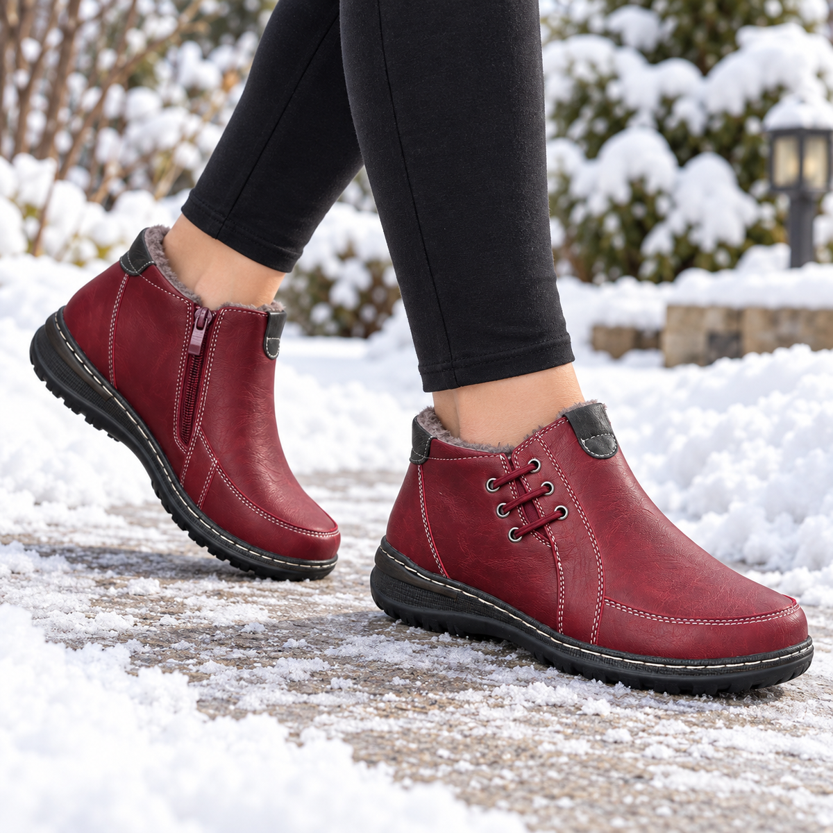 Botki damskie (36-41) 12par 9667-4 RED