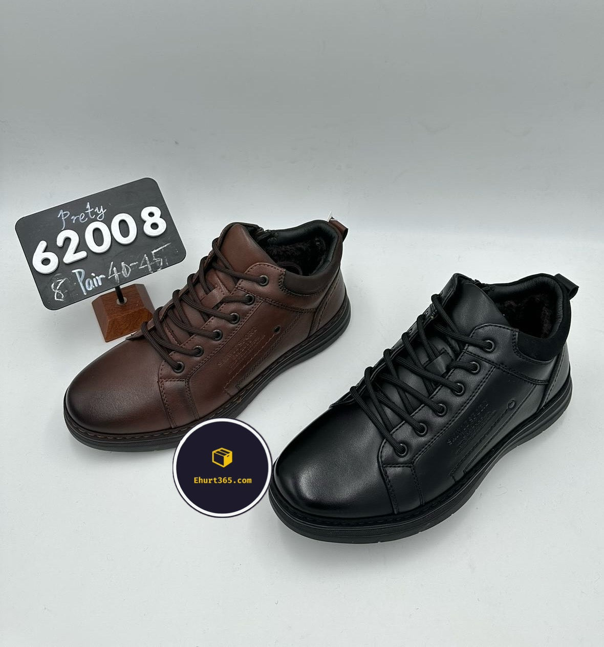 Botki Męskie (40-45) 8Par 62008 BLACK BROWN