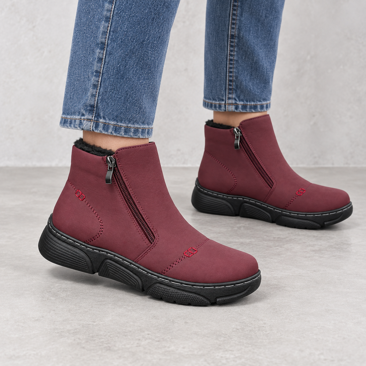 Botki Damskie (36-42) 12Par D26331-7 RED