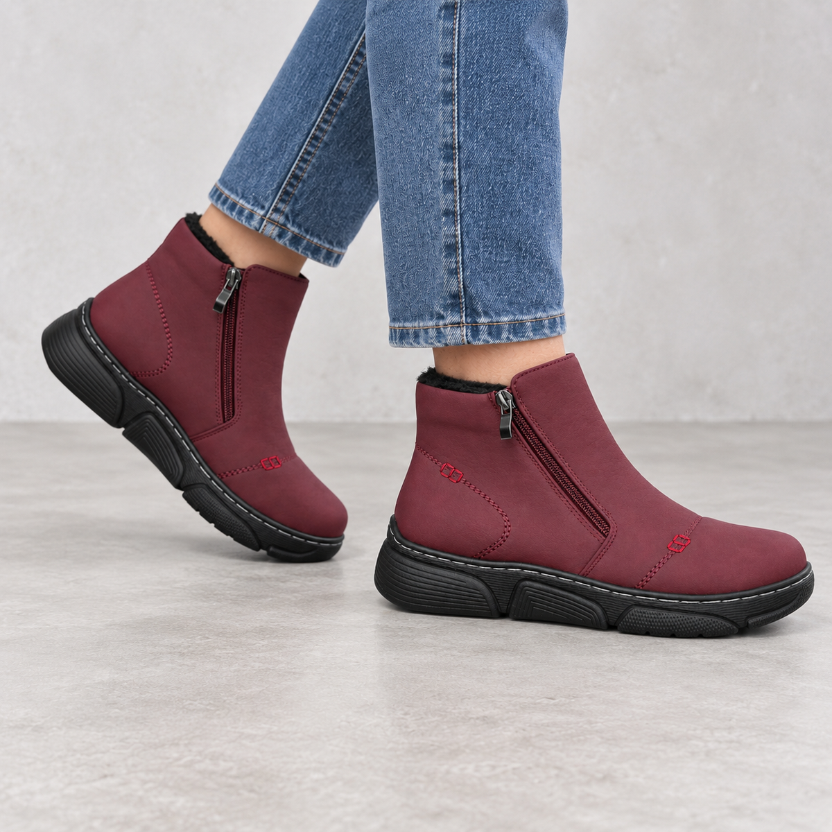 Botki Damskie (36-42) 12Par D26331-7 RED