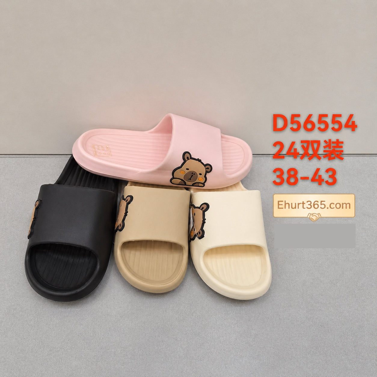Klapki damskie D56554  (38-43,24Par)
