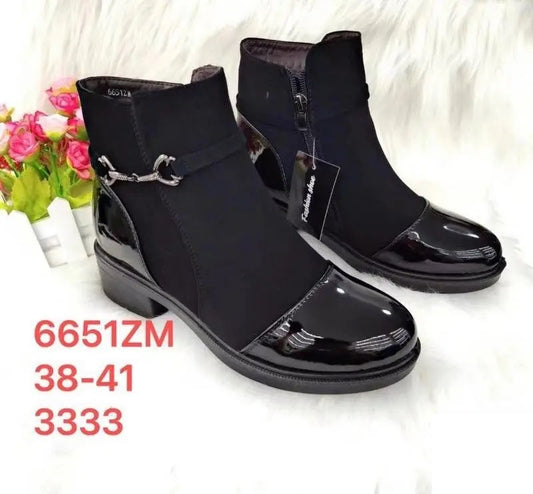 Botki na płaskim (38-41, 12par) 6651ZM BLACK