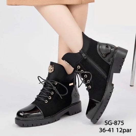 Botki damskie (36-41, 12par) SG875 BLACK
