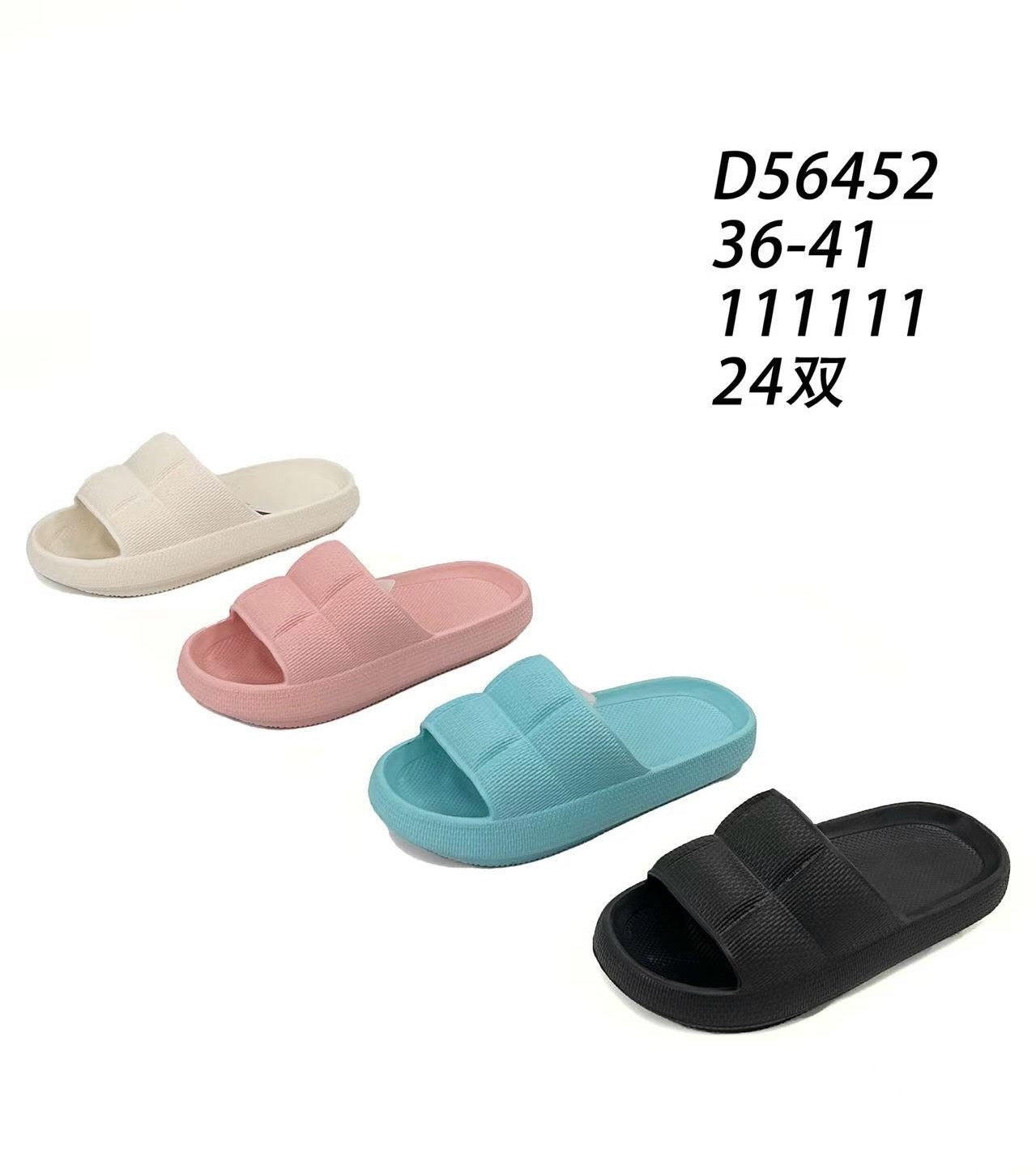 Klapki damskie D56452 (36-41,24par) Mix kolorów