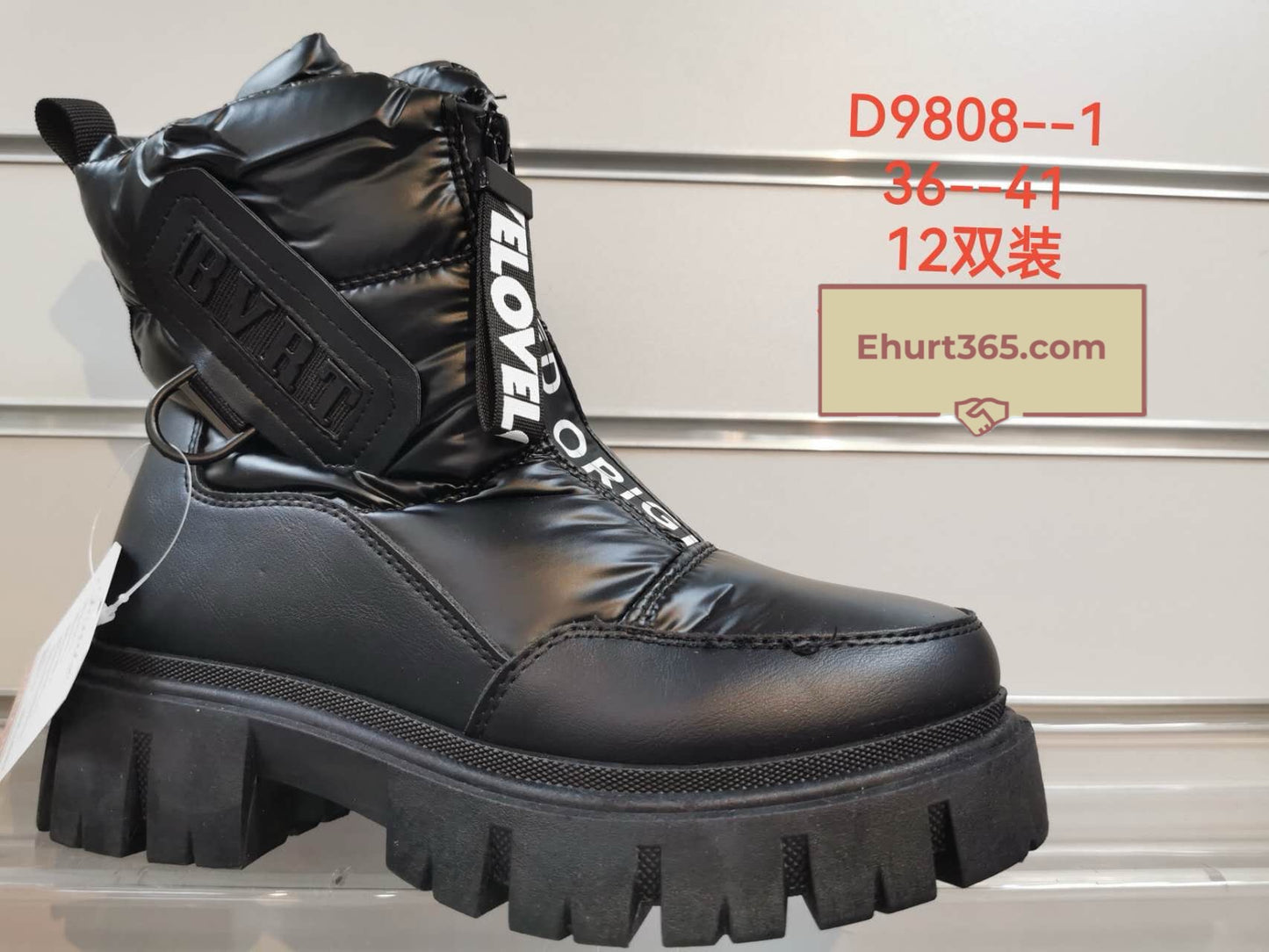 Botki ŚNIEGOWCE DAMSKIE (36-41, 12par) D9808-1 BLACK