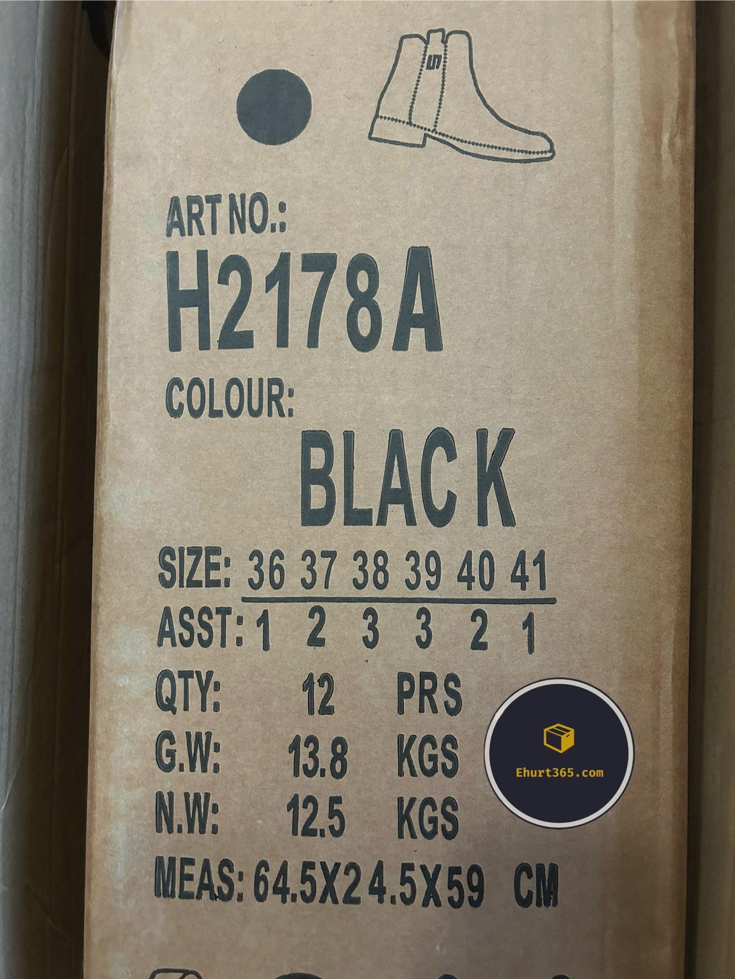 Botki na płaskim (36-41, 12par) H2178A BLACK