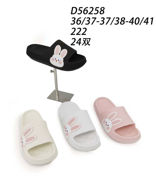 Klapki damskie D56258 (36-41,24par) Mix kolorów
