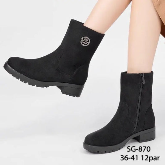 Botki damskie (36-41, 12par) SG870 BLACK
