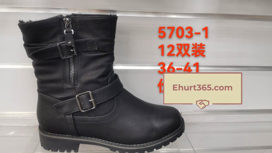 Botki Damskie (36-41) 12Par 5703-1 Black