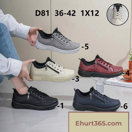 Buty damskie wsuwane, lekkie półbuty D81