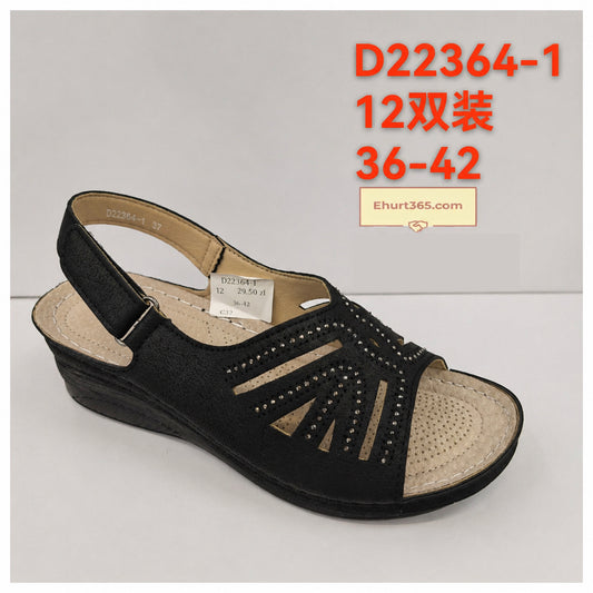 Sandały damskie D22364-1 (36-42,12Par)