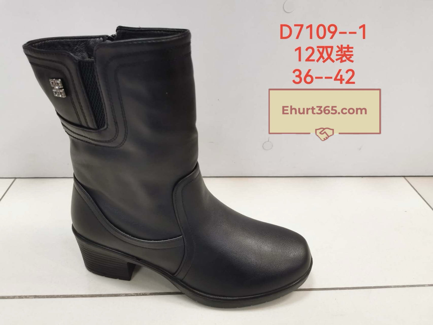 Botki Damskie (36-42) 12Par D7109-1 BLACK