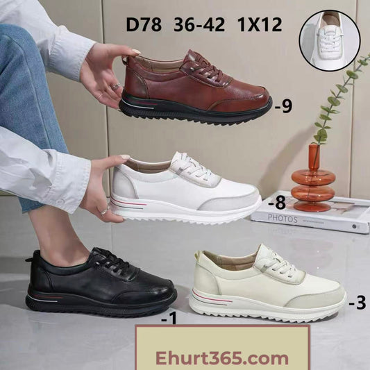 Buty damskie wsuwane, lekkie półbuty D78