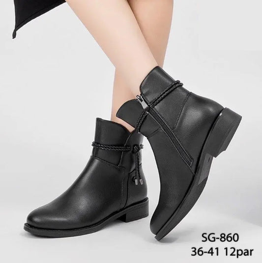 Botki damskie (36-41, 12par) SG860 BLACK