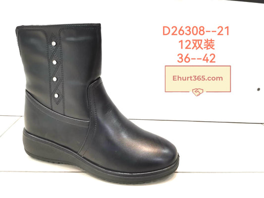 Botki Damskie (36-42) 12Par D26308-21 BLACK