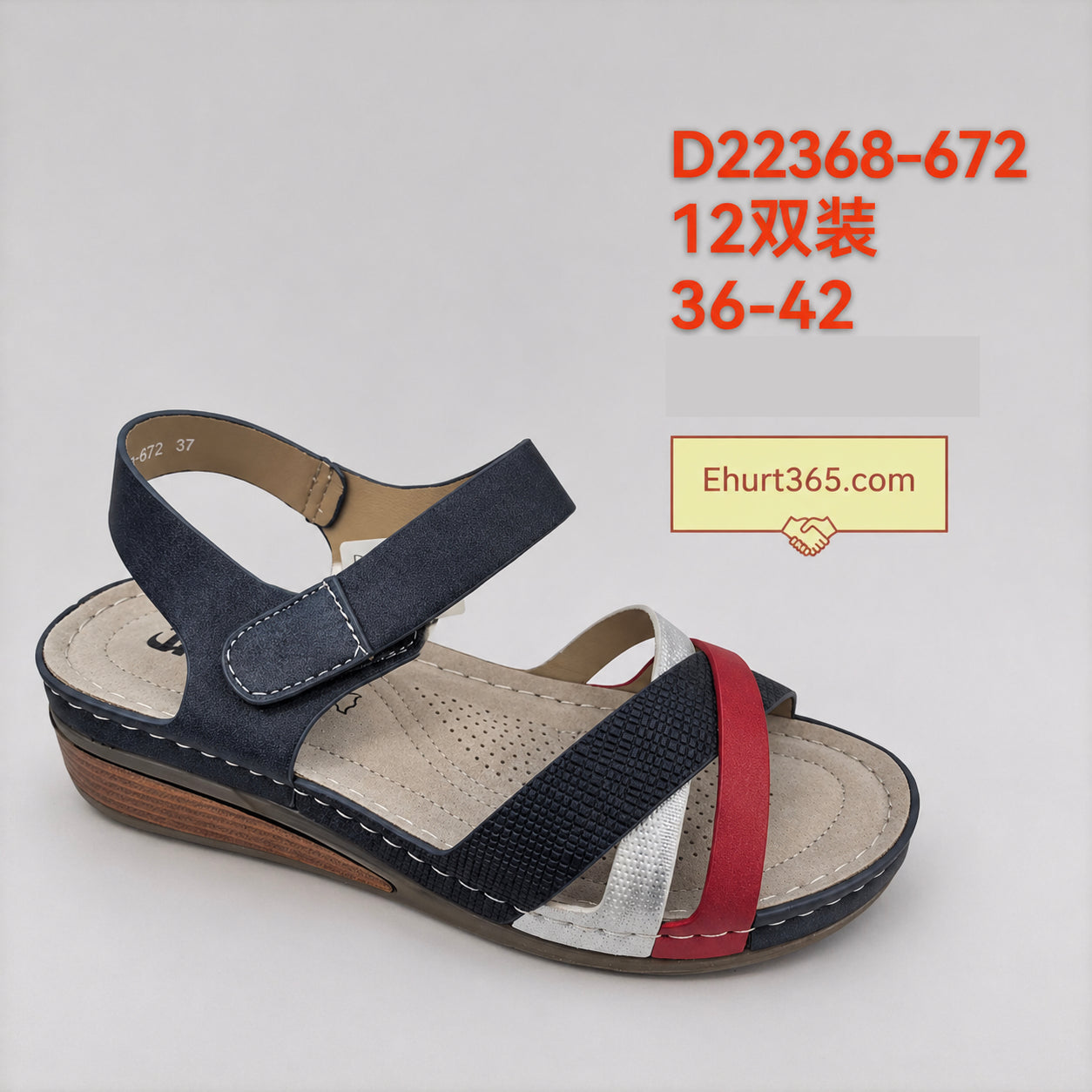 Sandały damskie D22368-147 (36-42,12Par)