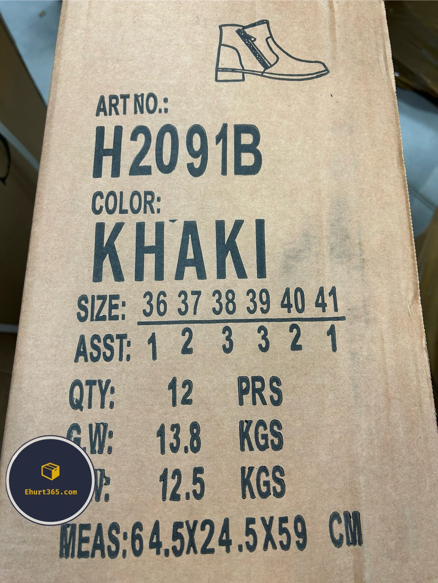 Botki damskie (36-41, 12par) H2091B KHAKI