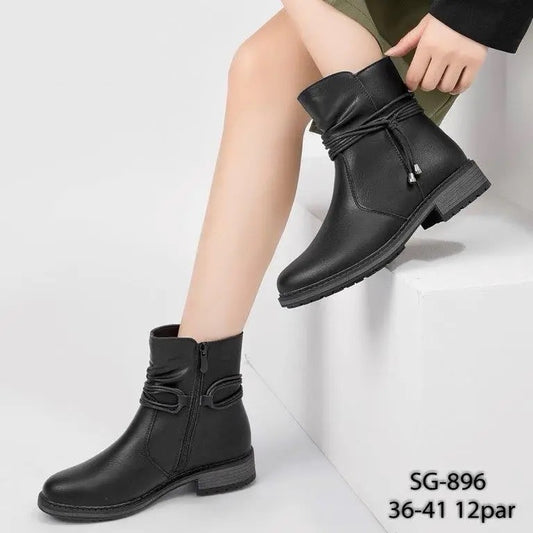 Botki damskie (36-41, 12par) SG896 BLACK