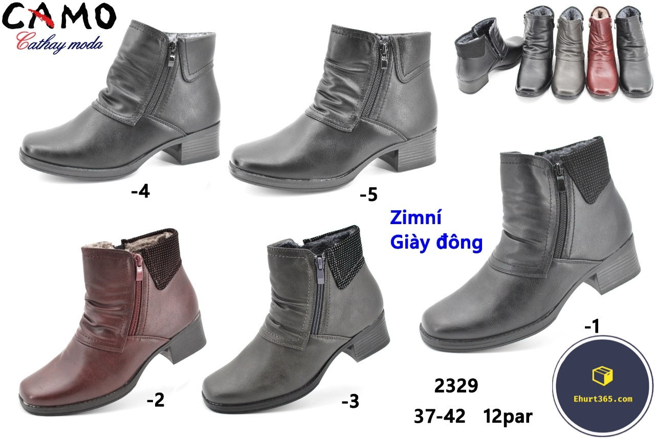 Botki damskie (37-42) 12par 2329-3 GREY