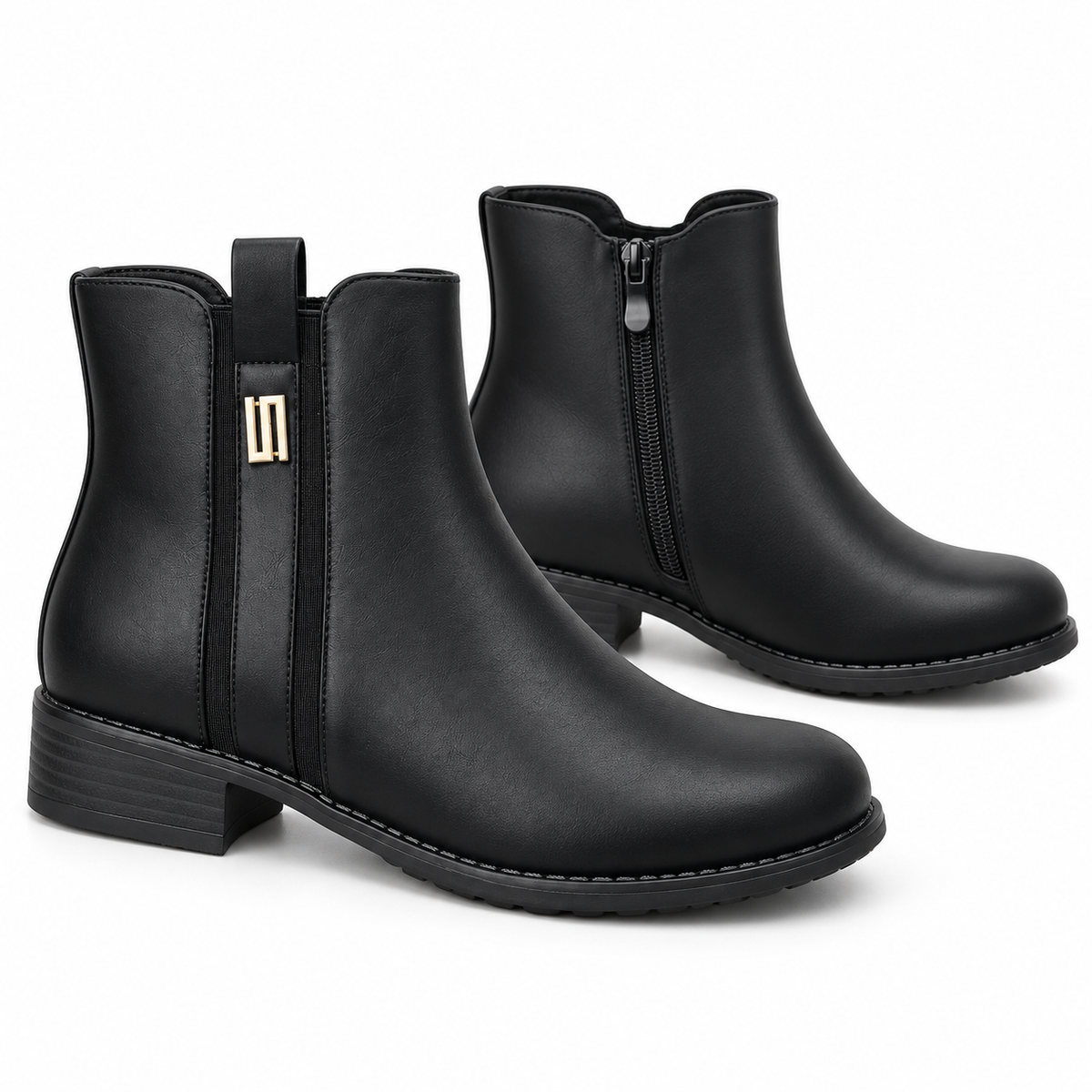 Botki na płaskim (36-41, 12par) H2178B BLACK