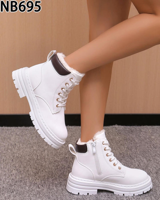 Botki damskie NB695 WHITE