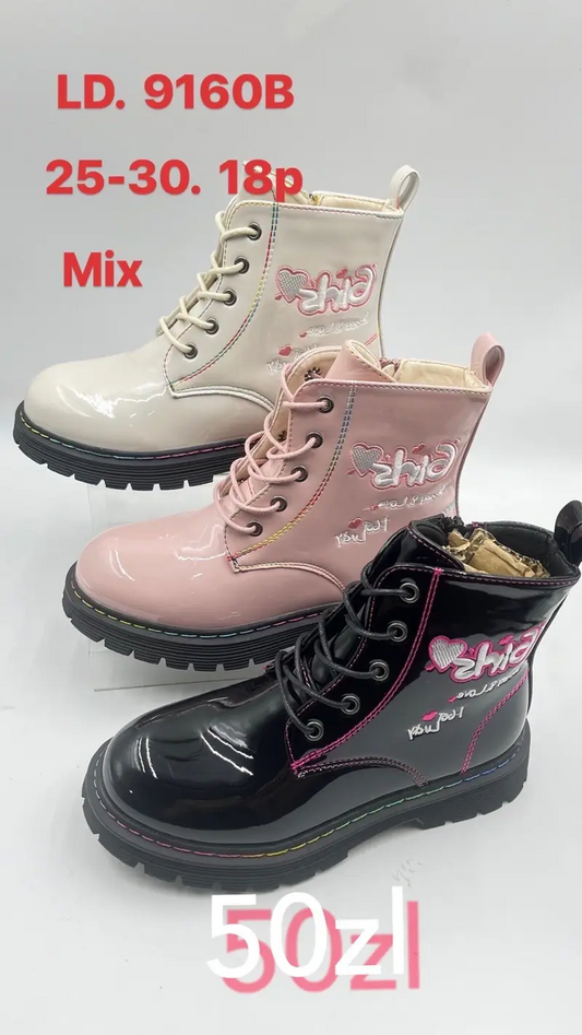 Botki dziewczynka LD9160B Mix kolorów 18par