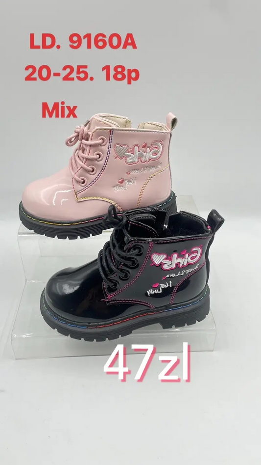 Botki dziewczynka LD9160A Mix kolorów 18par