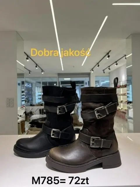 Botki na płaskim (36-41, 12par) M785