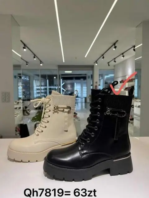 Botki na płaskim (36-41, 12par) Qh7819 BLACK
