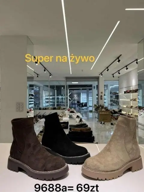 Botki na płaskim (36-41, 12par) 9688