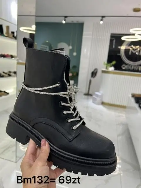 Botki na płaskim (36-41, 12par) BM132 BLACK